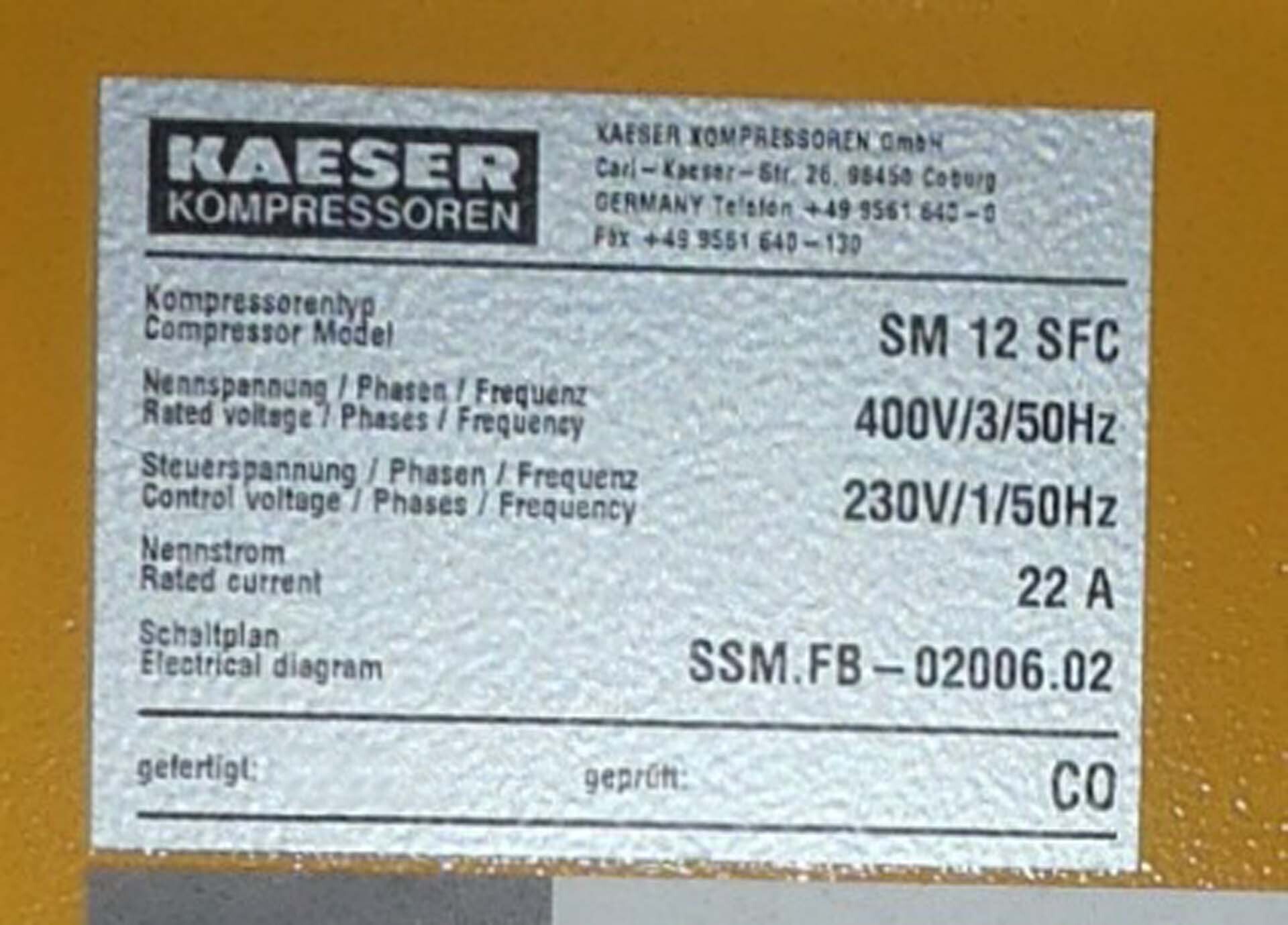 Photo Used KAESER SM12 SFC For Sale