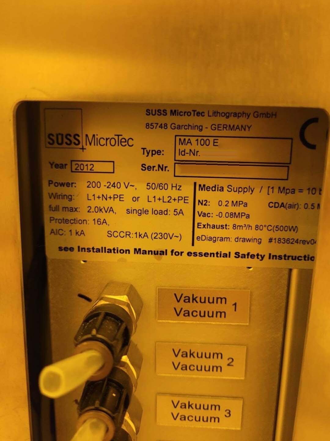 圖為 已使用的 KARL SUSS / MICROTEC MA 100E 待售
