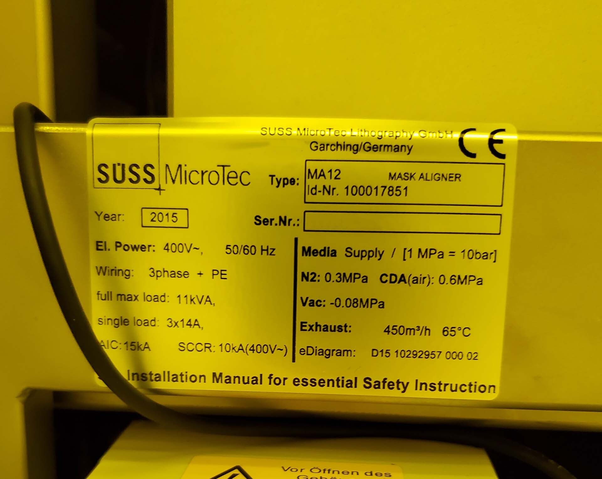 圖為 已使用的 KARL SUSS / MICROTEC MA 12 待售