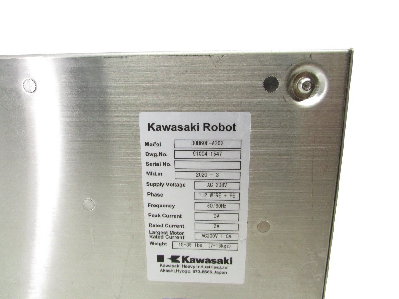 图为 已使用的 KAWASAKI 30D60F-A302 待售
