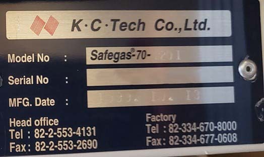 圖為 已使用的 KC TECH SafeGas-70-2201 待售
