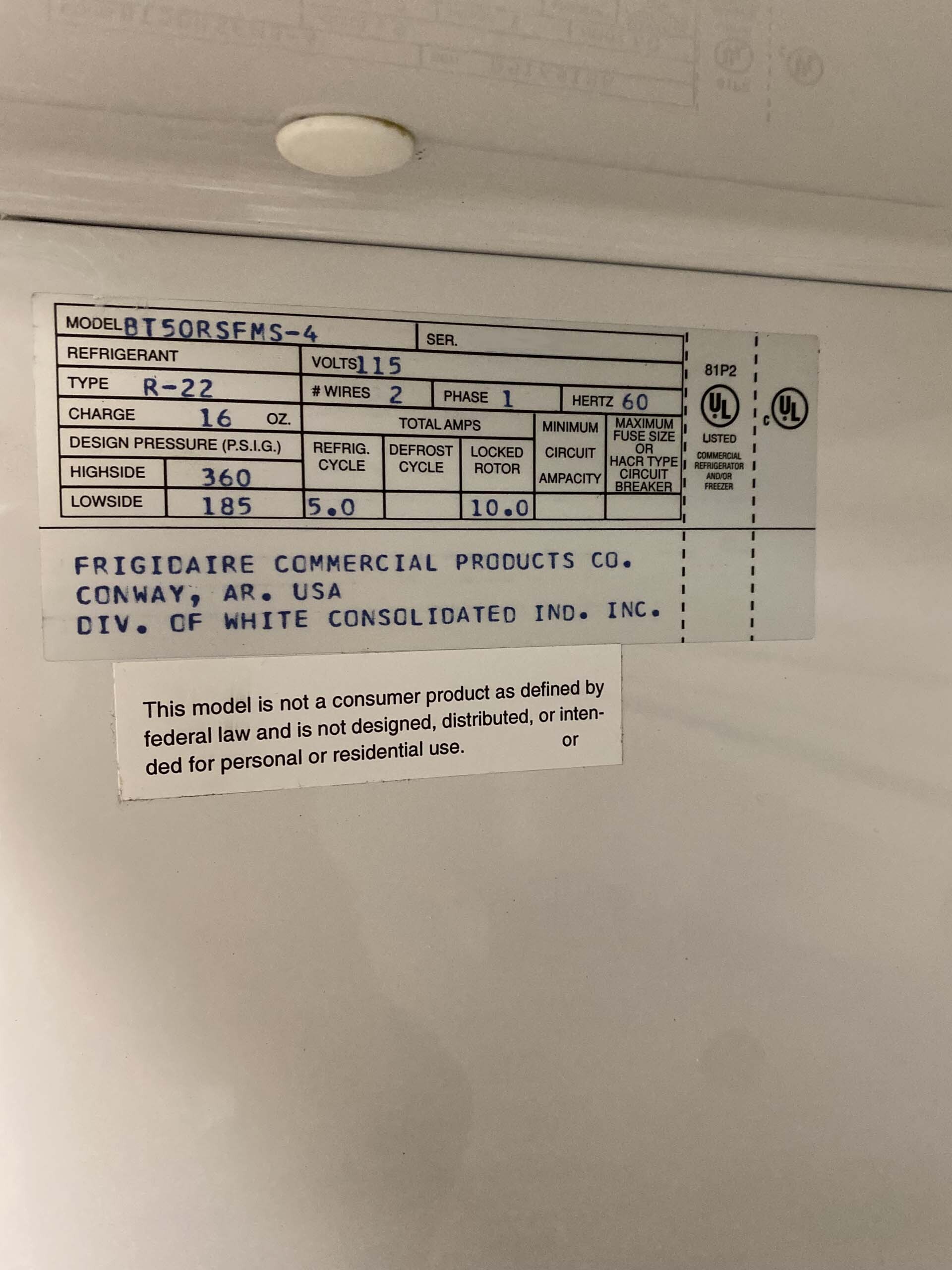 图为 已使用的 KELVINATOR BT50RSFMS-4 待售