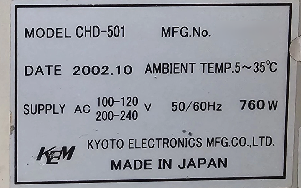 圖為 已使用的 KEM WBA-505 / CHD-501 待售