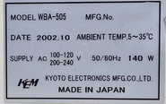 圖為 已使用的 KEM WBA-505 / CHD-501 待售