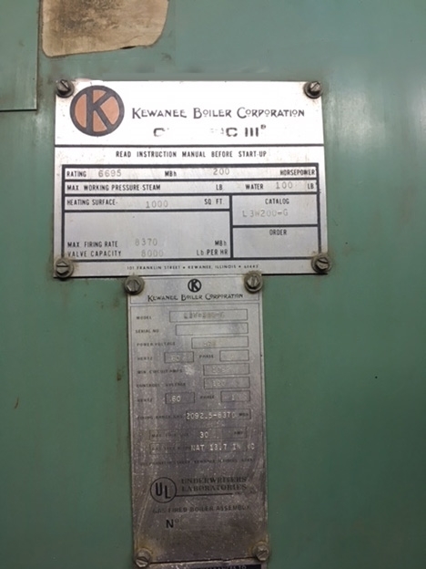 Photo Used KEWAUNEE L3W-200-G For Sale