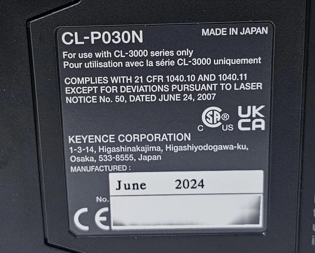フォト（写真） 使用される KEYENCE CL-P030N 販売のために