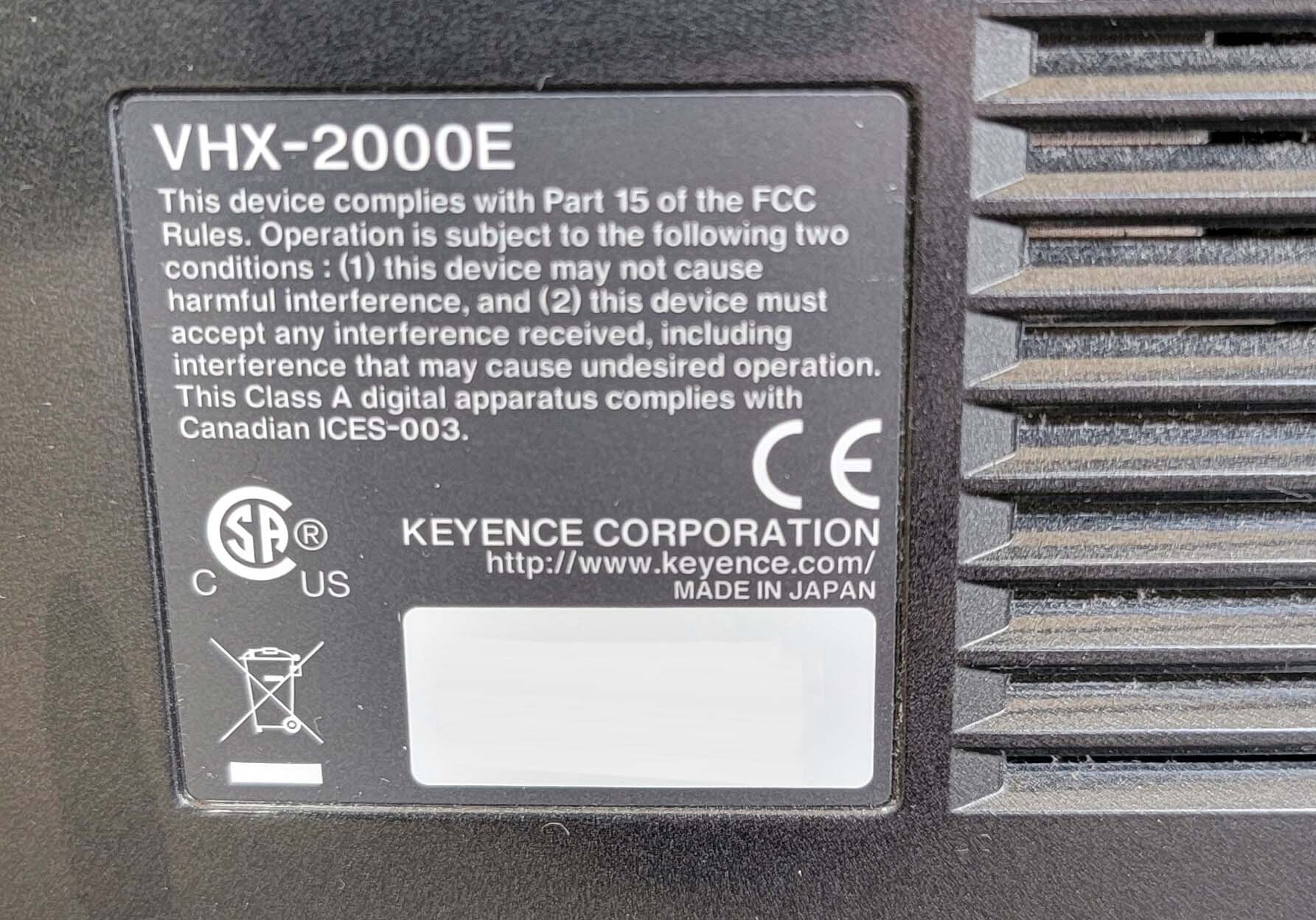 Photo Used KEYENCE VHX-2000E For Sale