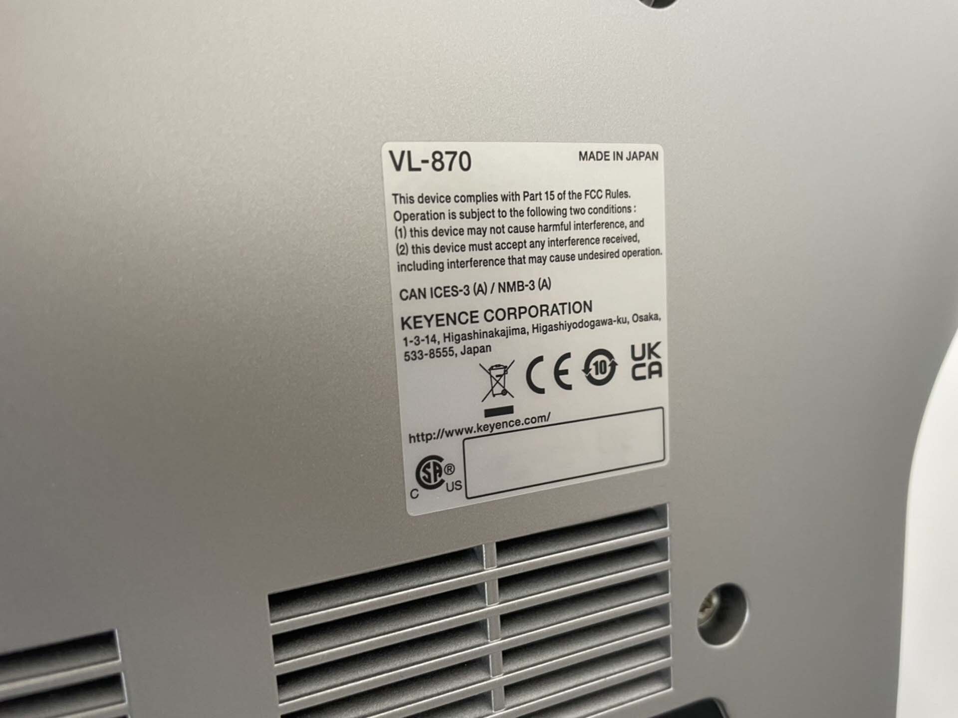 사진 사용됨 KEYENCE VL-870 판매용