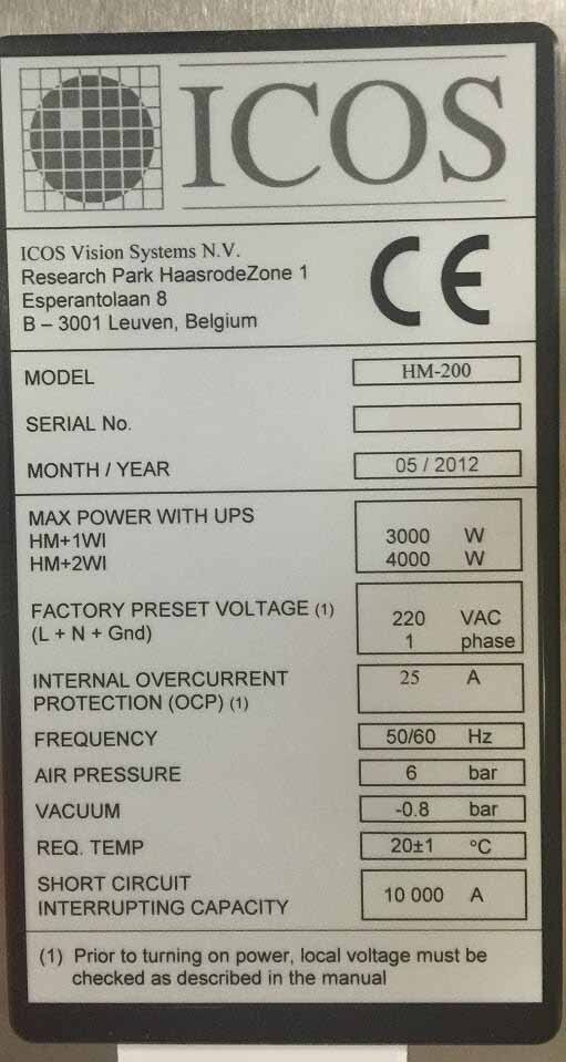 图为 已使用的 KLA / ICOS WI-2250 待售