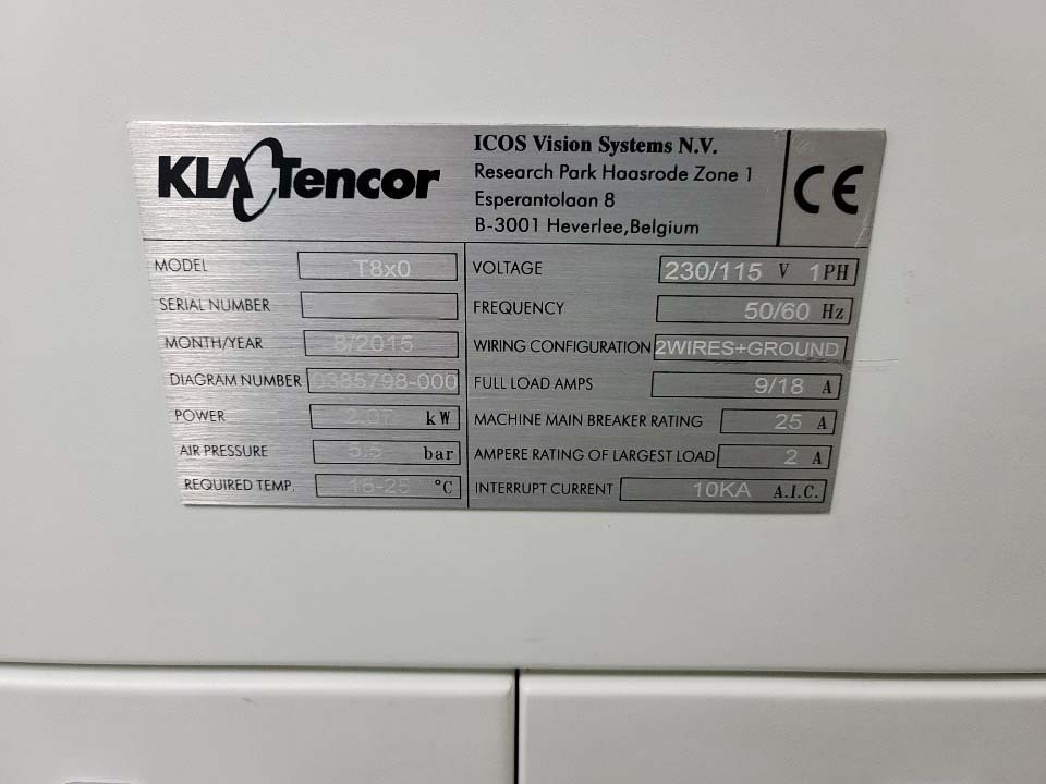 圖為 已使用的 KLA / TENCOR / ICOS T830 待售