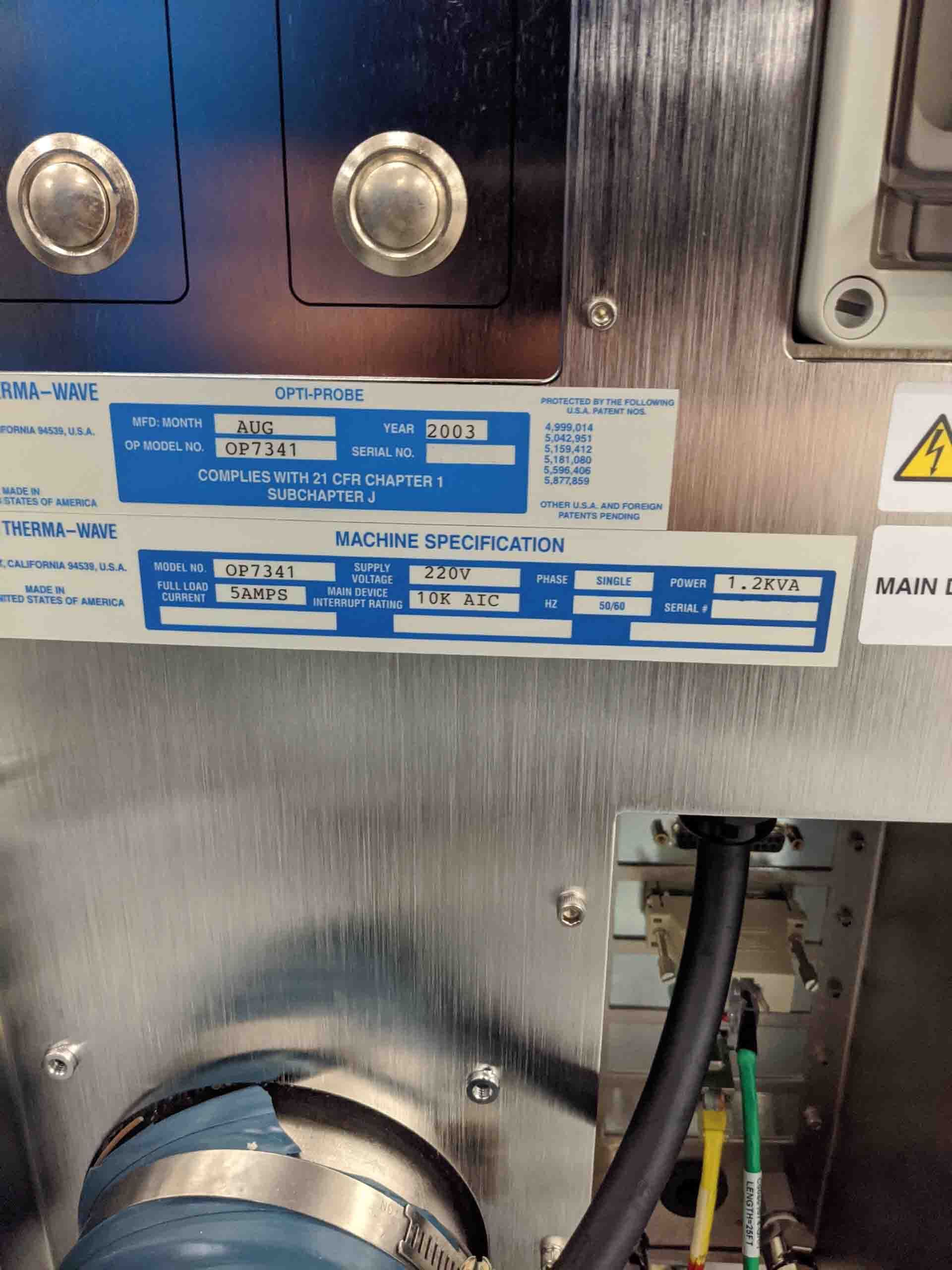 Photo Used KLA / TENCOR / THERMA-WAVE OPTIPROBE 7341 For Sale