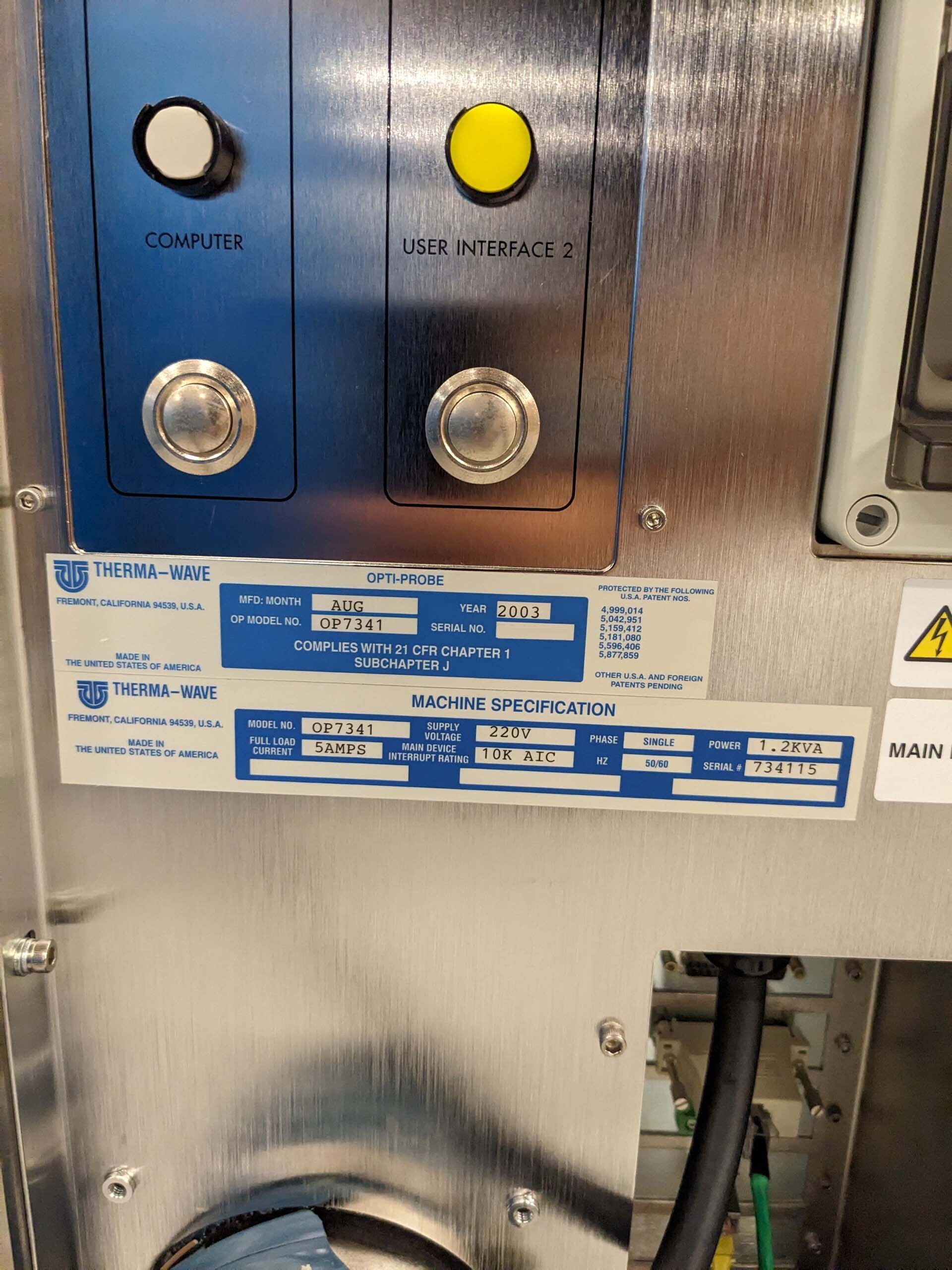 Photo Used KLA / TENCOR / THERMA-WAVE OPTIPROBE 7341 For Sale