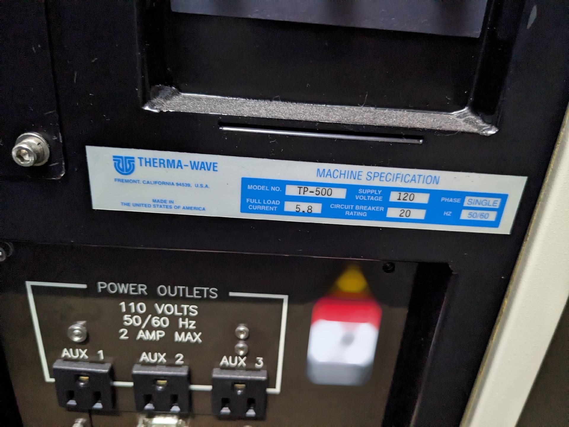 Photo Used KLA / TENCOR / THERMA-WAVE TP 500 For Sale