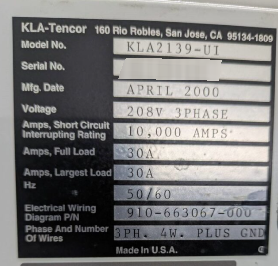フォト（写真） 使用される KLA / TENCOR 2139-UI 販売のために