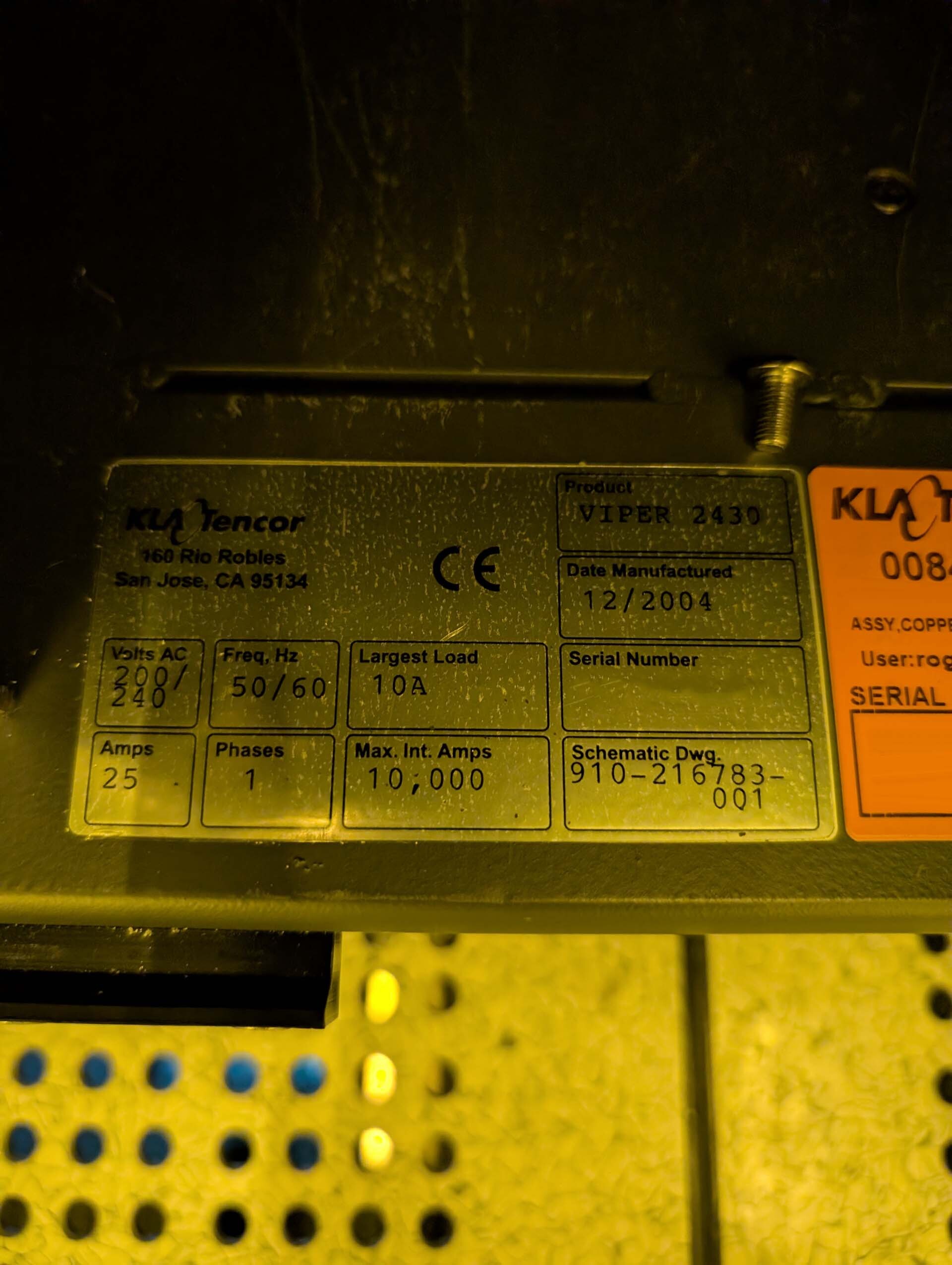 图为 已使用的 KLA / TENCOR 2435 Viper 待售