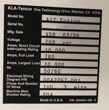 图为 已使用的 KLA / TENCOR AIT XP+ 待售