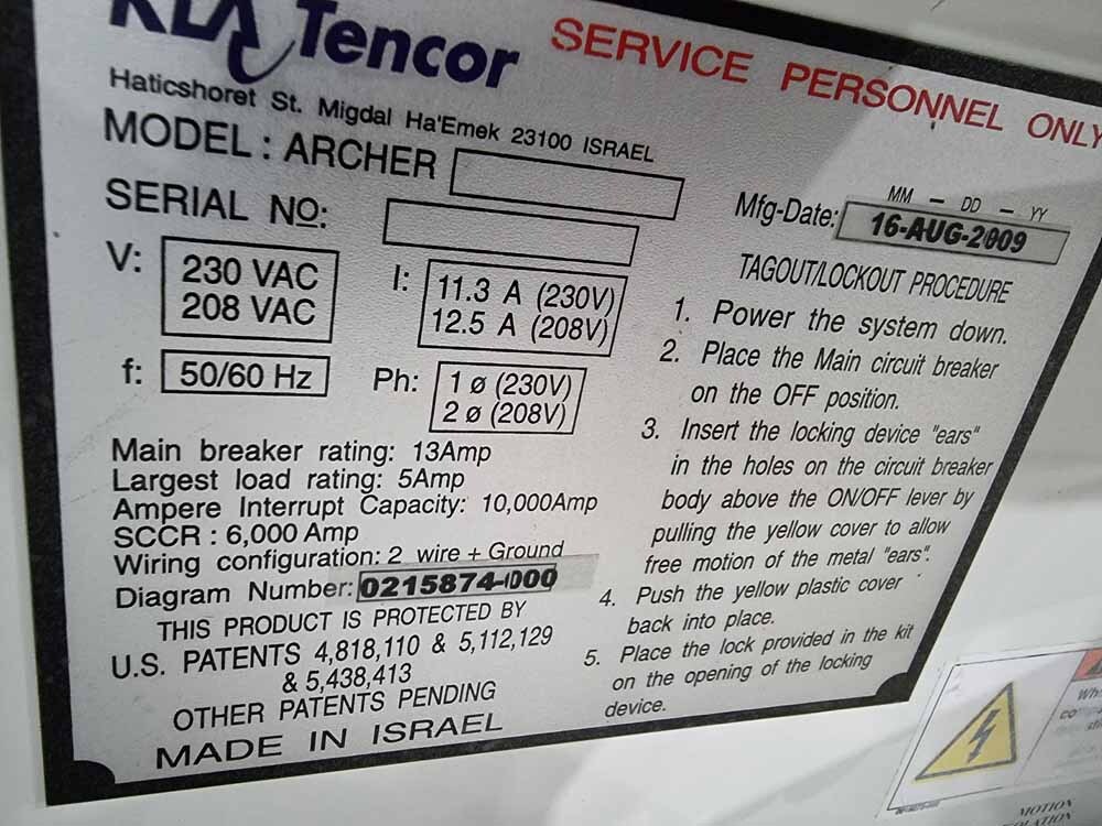 圖為 已使用的 KLA / TENCOR Archer 200 AIM 待售