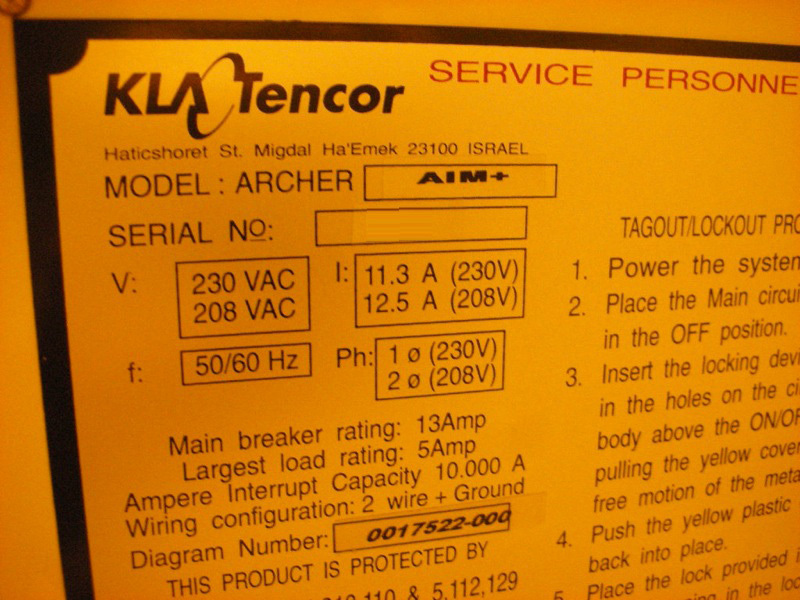 Photo Used KLA / TENCOR Archer AIM Plus For Sale