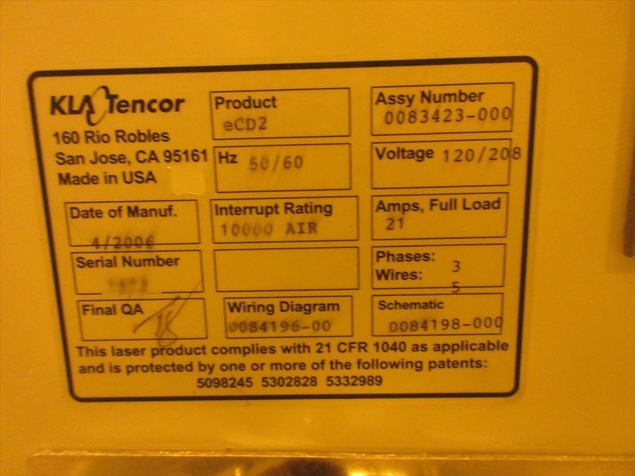사진 사용됨 KLA / TENCOR ECD-2 판매용