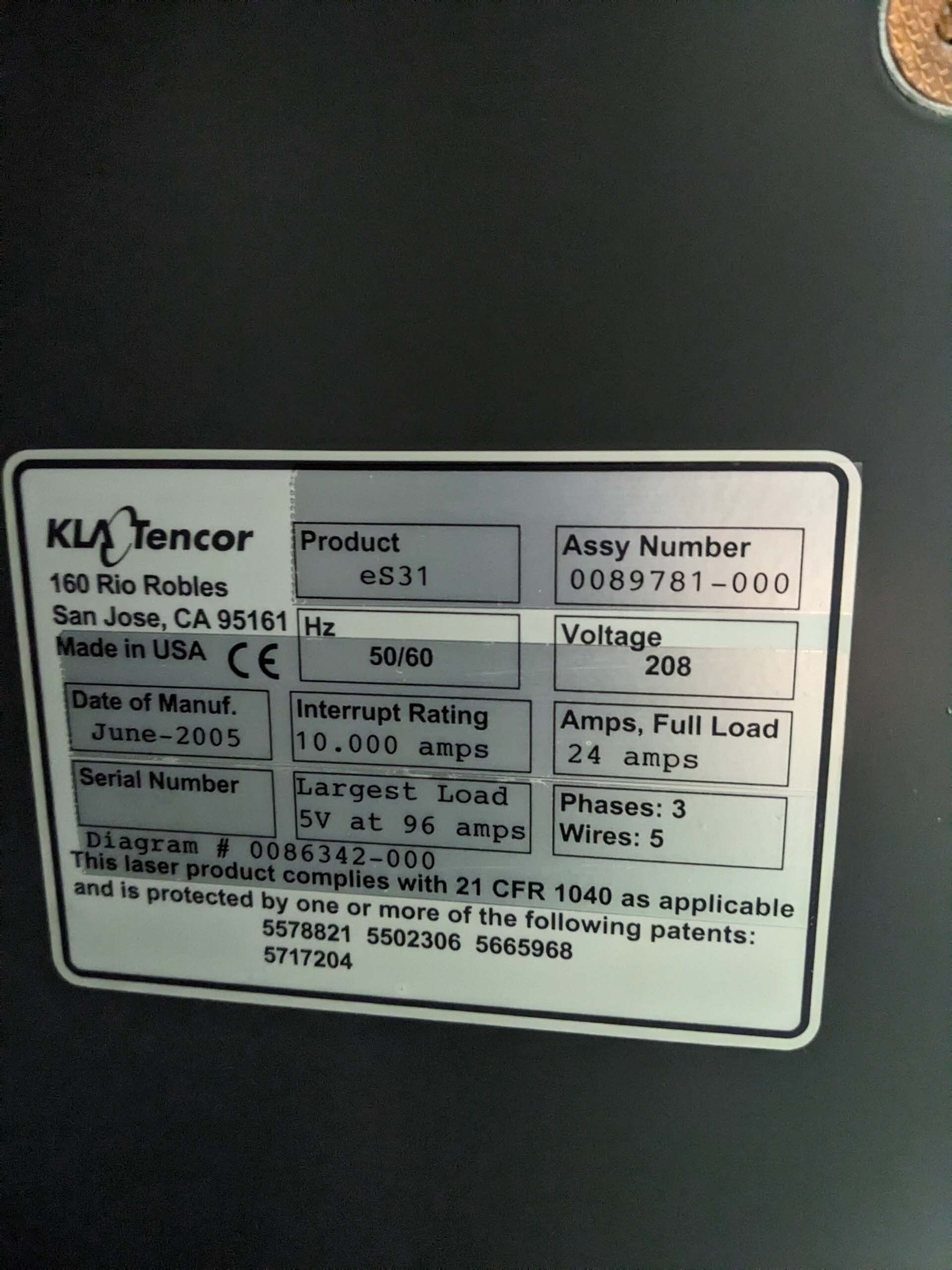 图为 已使用的 KLA / TENCOR eS31 待售