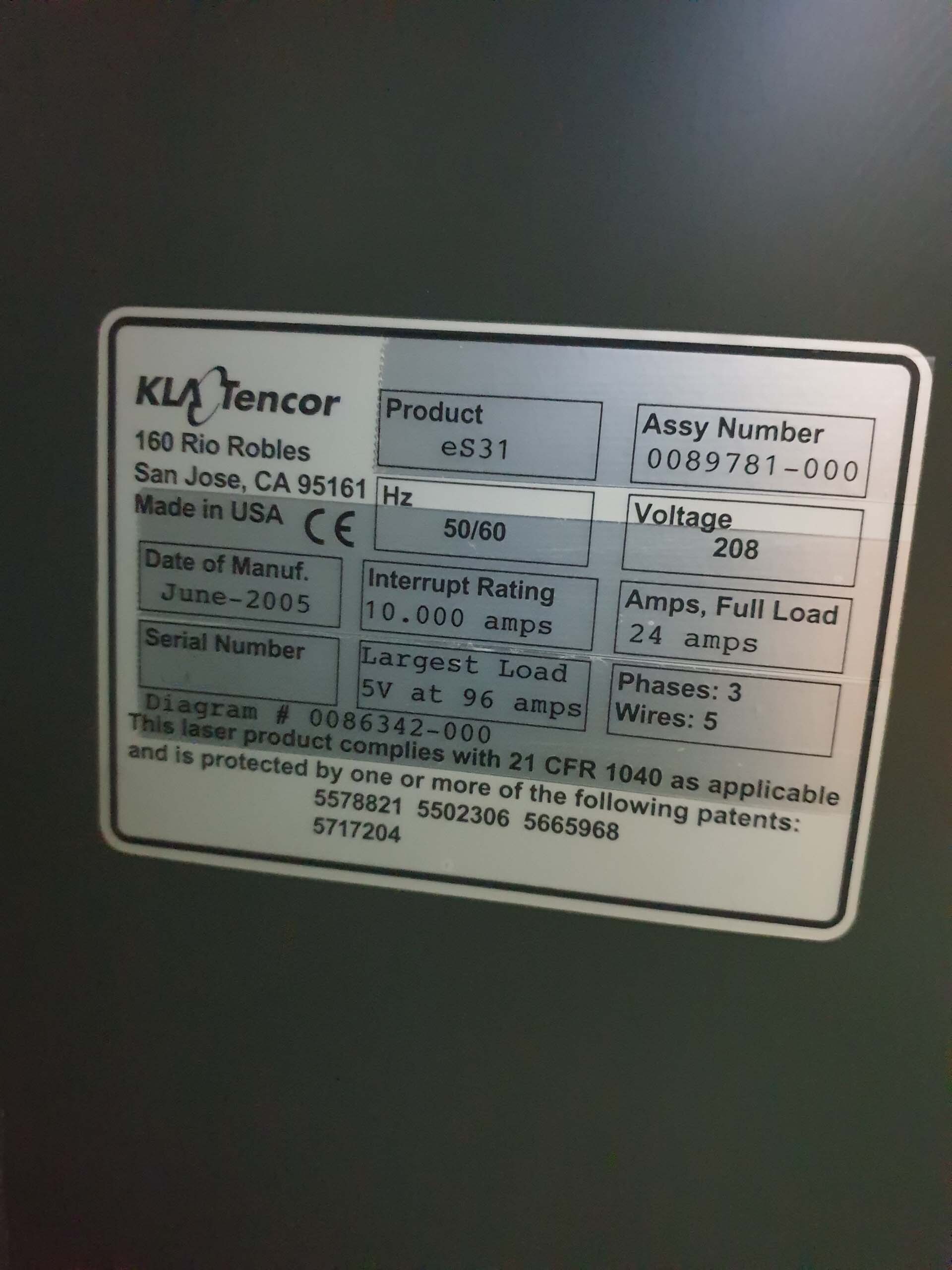图为 已使用的 KLA / TENCOR eS31 待售