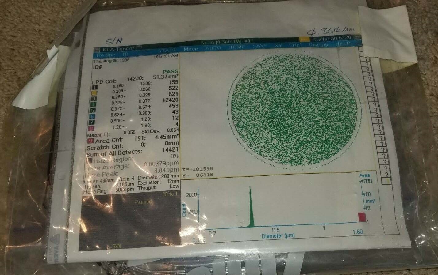 图为 已使用的 KLA / TENCOR Calibration wafer set for Surfscan 待售