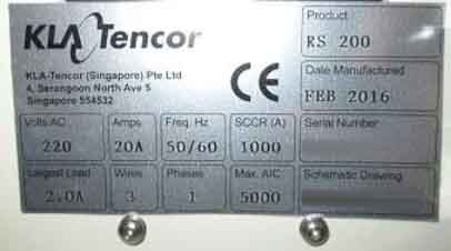 Photo Used KLA / TENCOR RS-200 For Sale