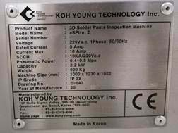 Photo Used KOH-YOUNG aSPIre 2 For Sale