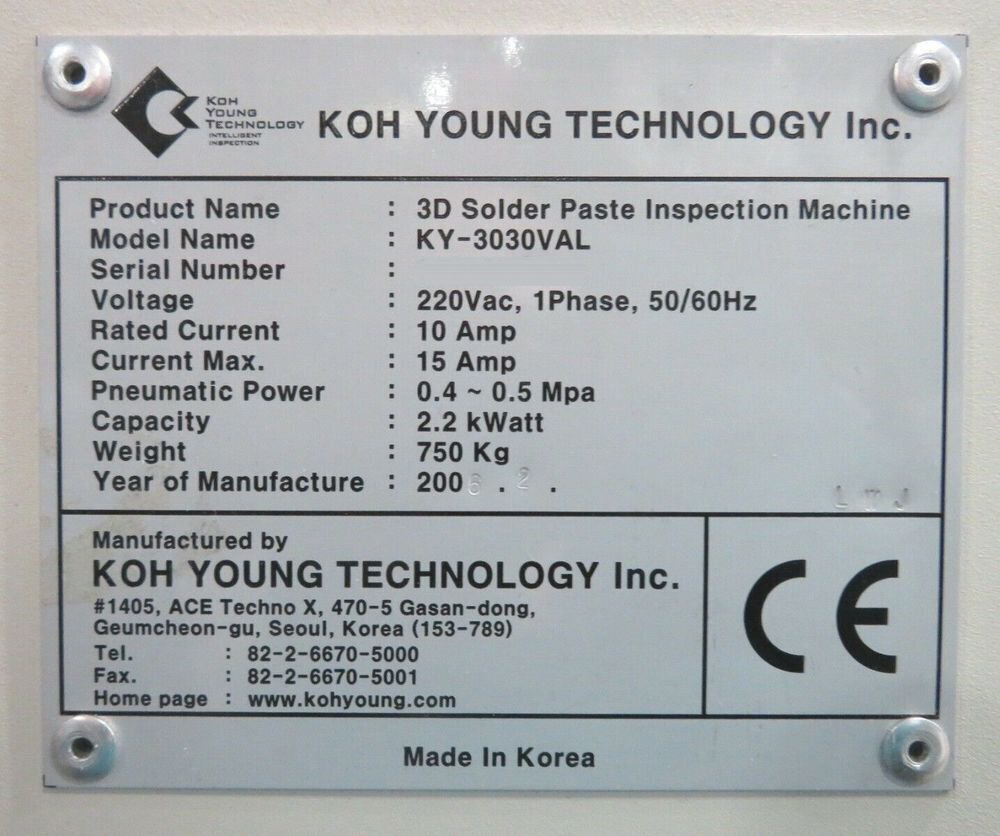 图为 已使用的 KOH-YOUNG KY-3030VAL 待售