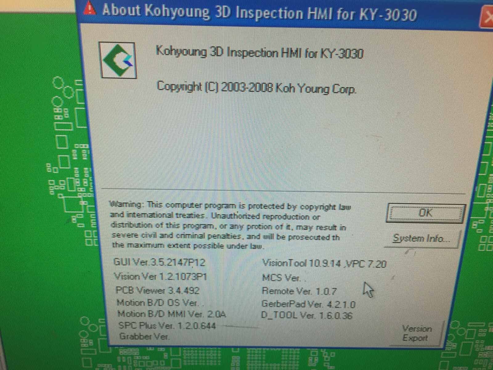 Photo Used KOH-YOUNG KY-3030VAL For Sale