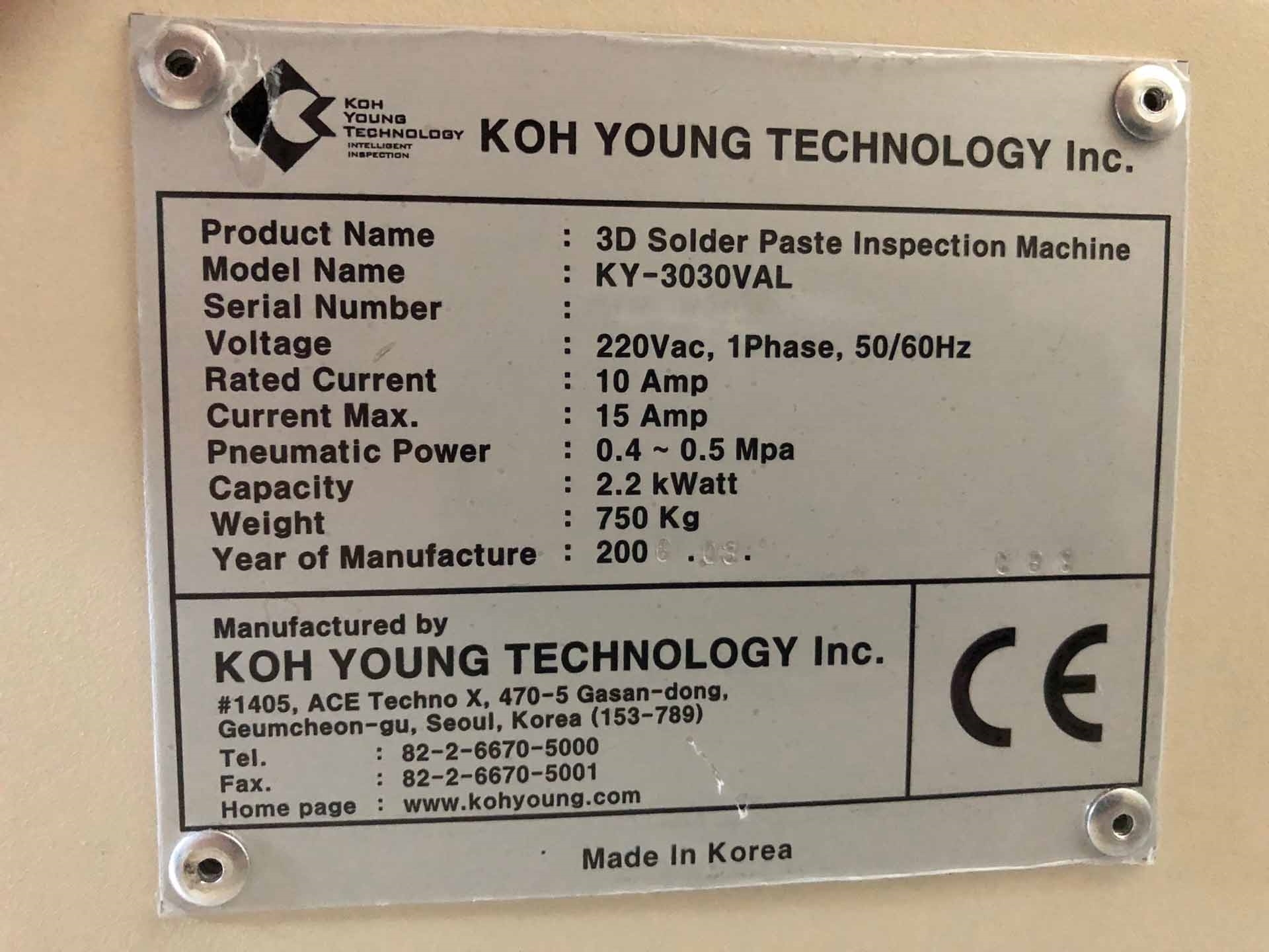 Photo Used KOH-YOUNG KY-3030VAL For Sale