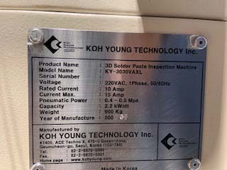 圖為 已使用的 KOH-YOUNG KY 3030 VAXL 待售