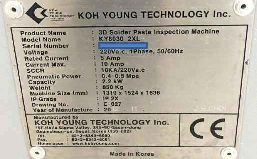 フォト（写真） 使用される KOH-YOUNG KY 8030 2XL 販売のために