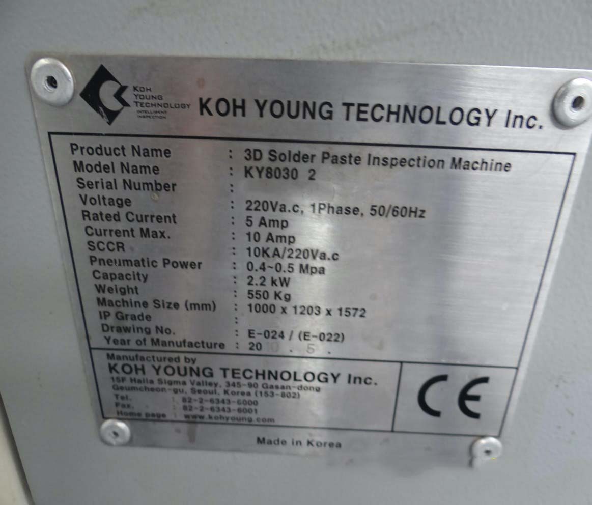 圖為 已使用的 KOH-YOUNG KY 8030-2 待售