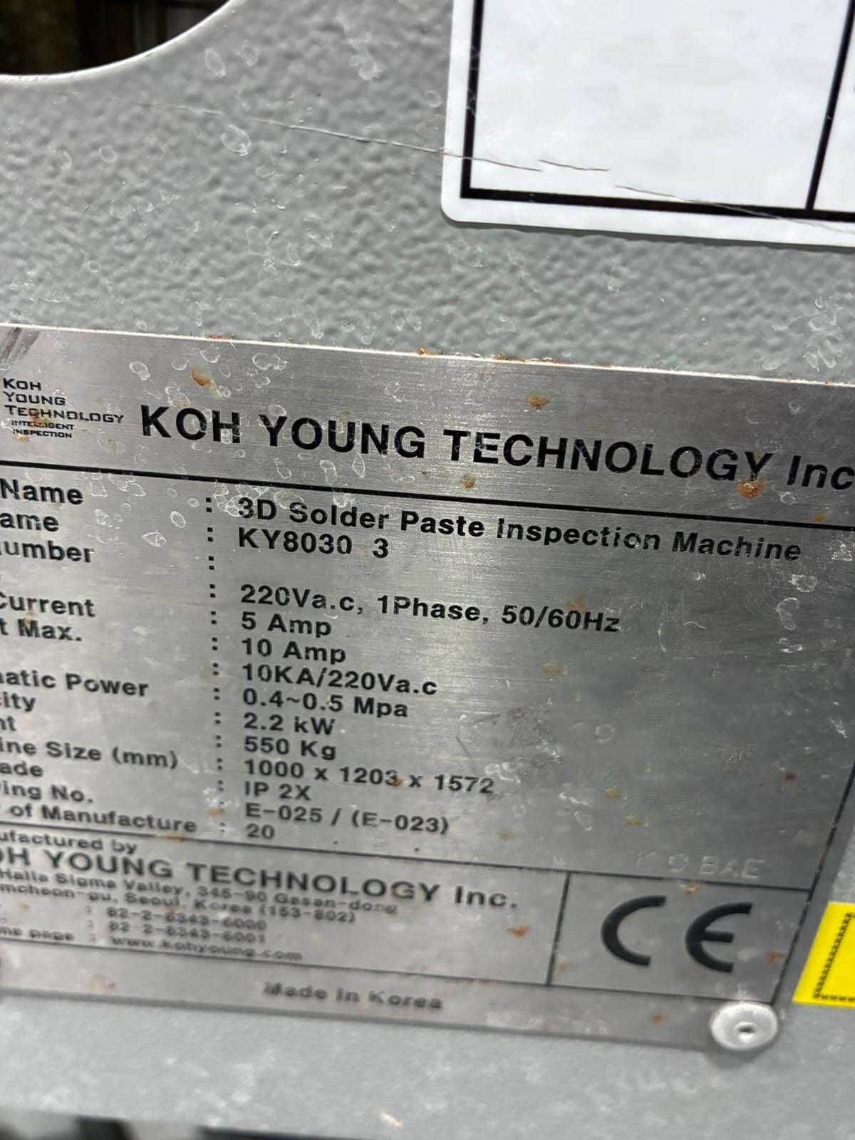 图为 已使用的 KOH-YOUNG KY 8030-3 待售