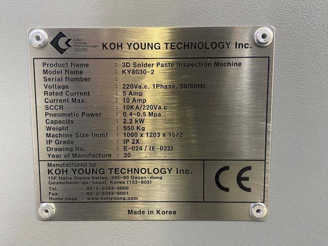 Photo Used KOH-YOUNG KY8030II For Sale