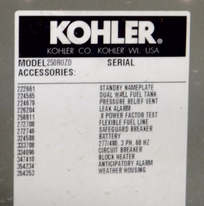 KOHLER 250ROZD Power Supply used for sale price #9010371 > buy