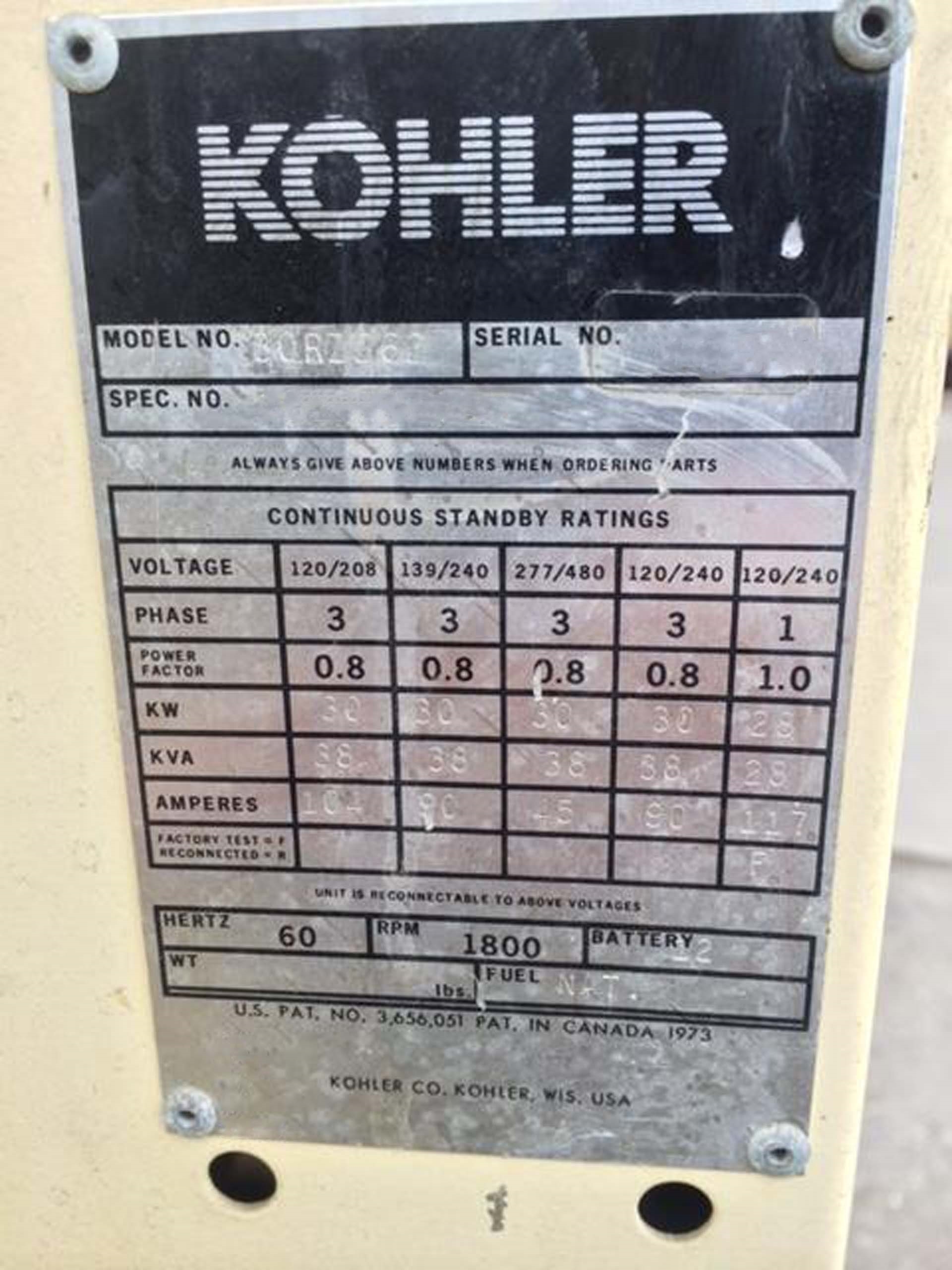 Photo Used KOHLER 30RZ362 For Sale