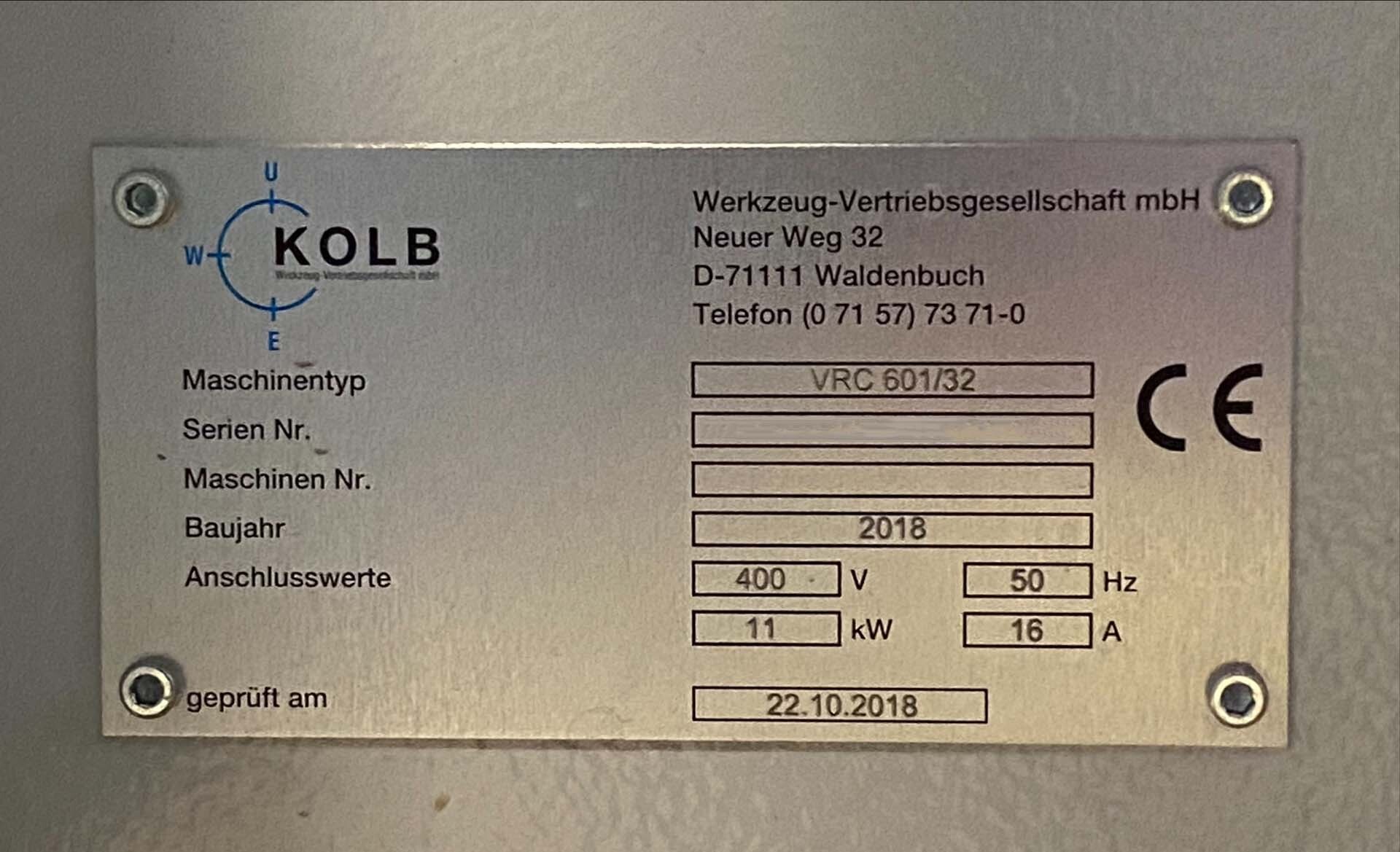 Foto Verwendet KOLB VRC 601/32 Zum Verkauf