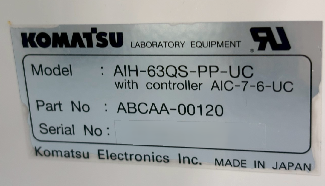 圖為 已使用的 KOMATSU AIH-63QS-PP-UC 待售