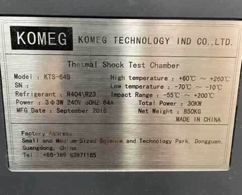 Photo Used KOMEG KTS-64B For Sale