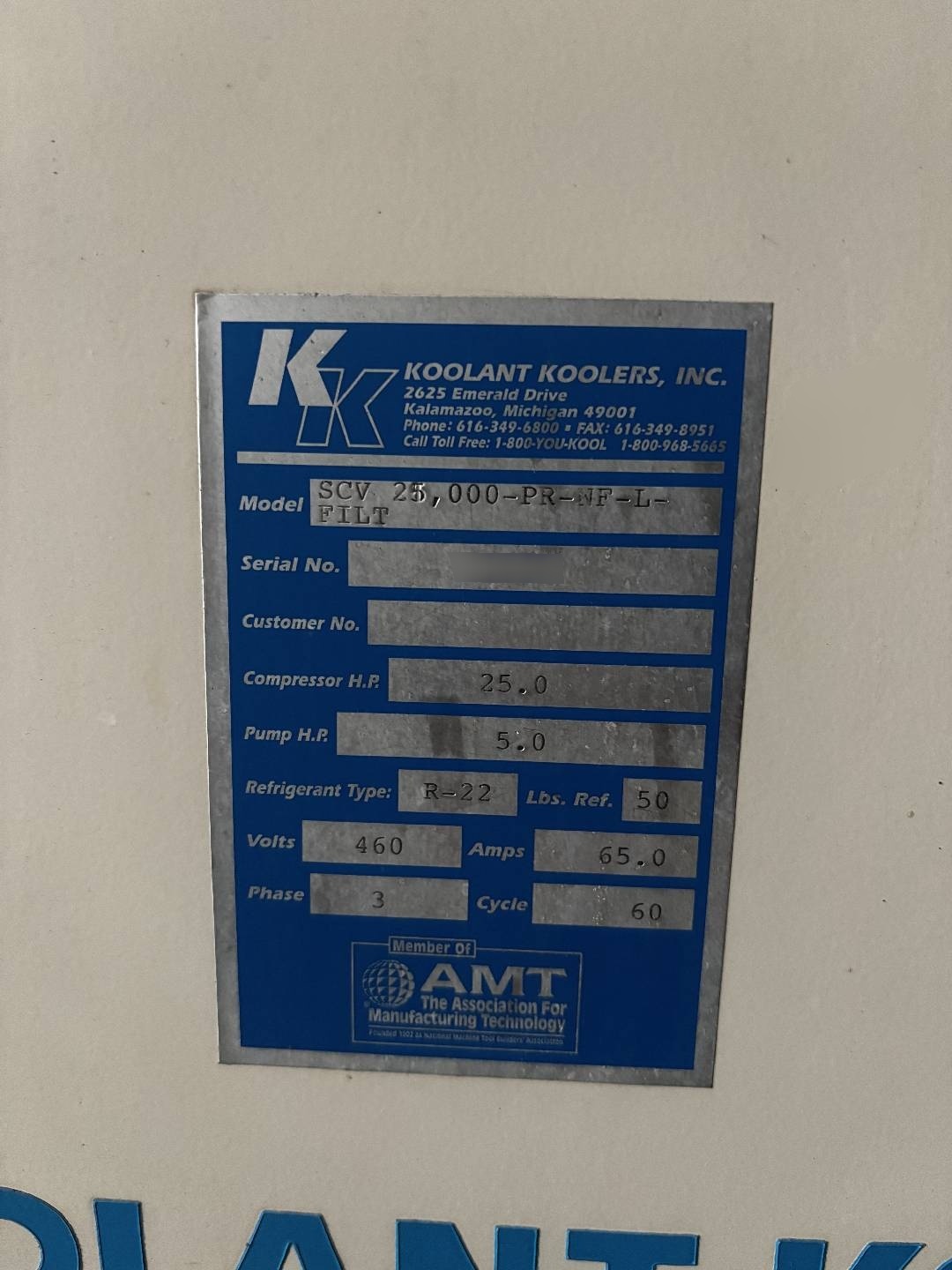 圖為 已使用的 KOOLANT KOOLERS SCV 25000 PR-NF-L-FILT 待售