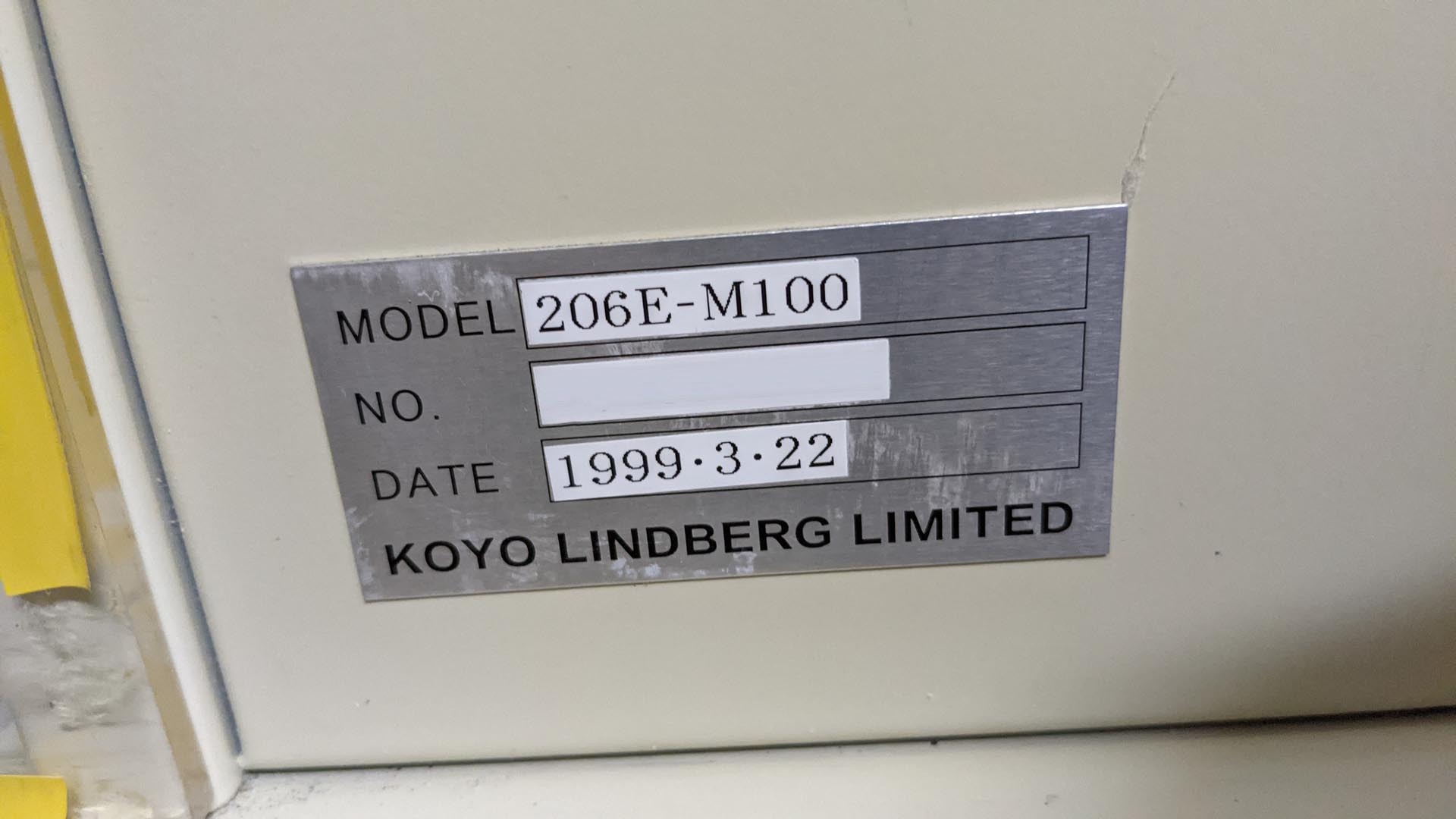 Photo Used KOYO / LINDBERG 206E-M100 For Sale