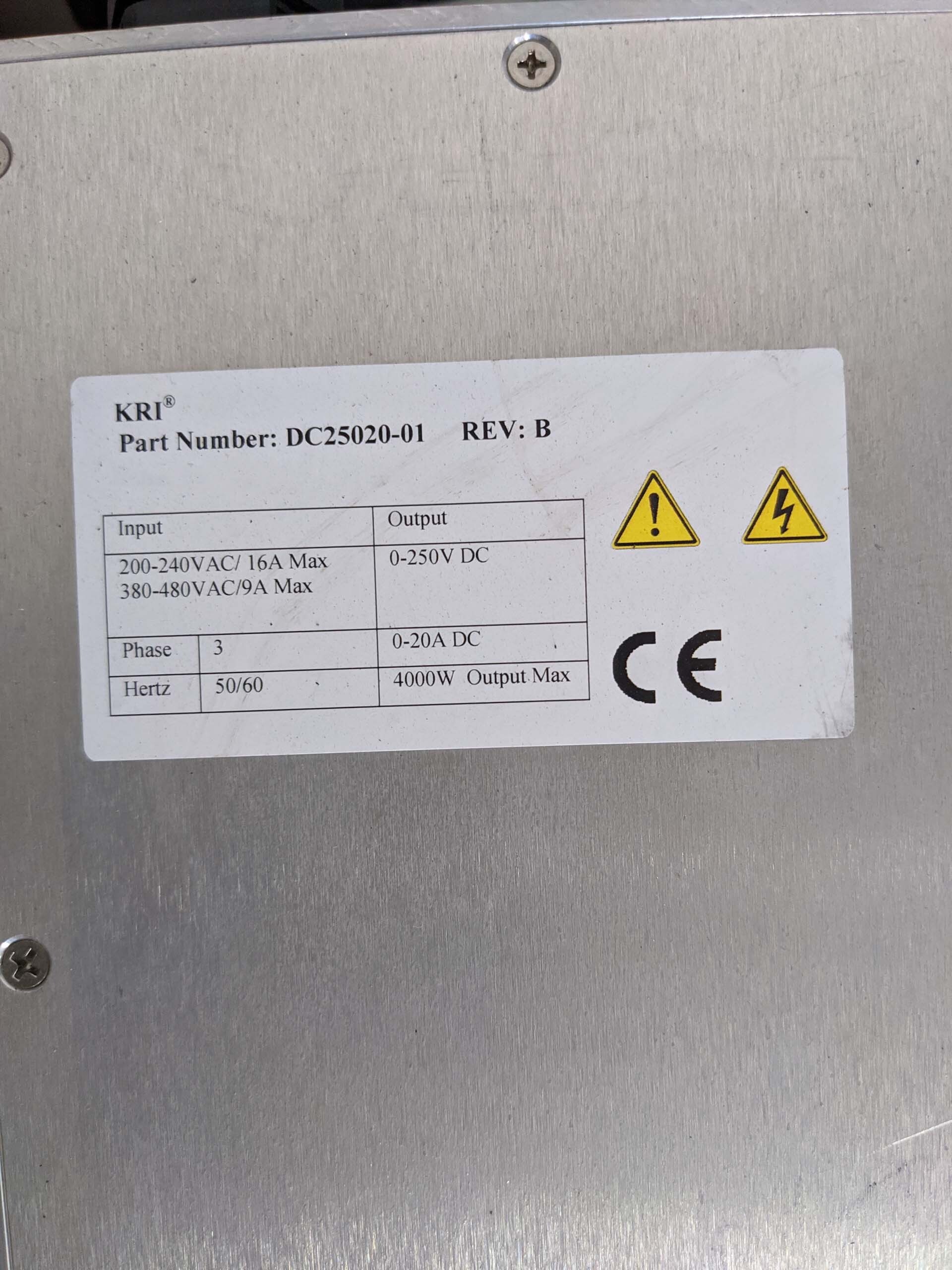 图为 已使用的 KAUFMAN & ROBINSON DC25020-01 待售