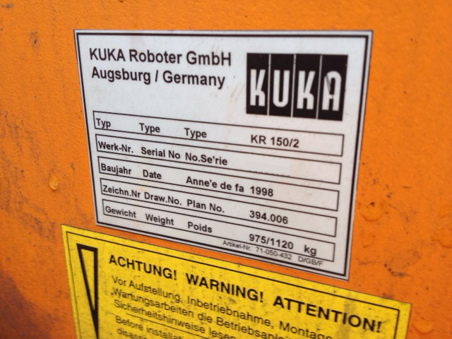 图为 已使用的 KUKA KR150 待售