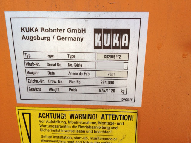 Photo Used KUKA KR 200 For Sale