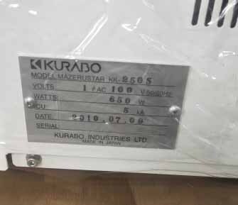 Photo Used KURABO MAZERUSTAR KK-250S For Sale