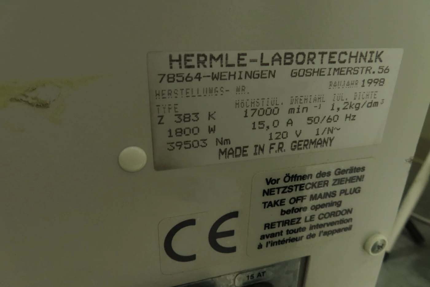 Foto Verwendet LABNET / HERMLE Z382-K Zum Verkauf