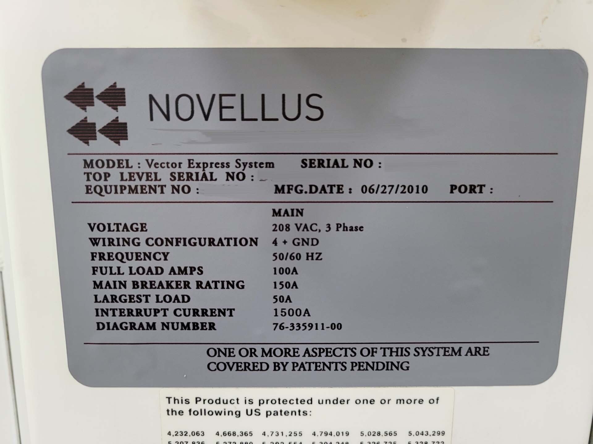 LAM RESEARCH / NOVELLUS Vector Express Etcher / Asher used for