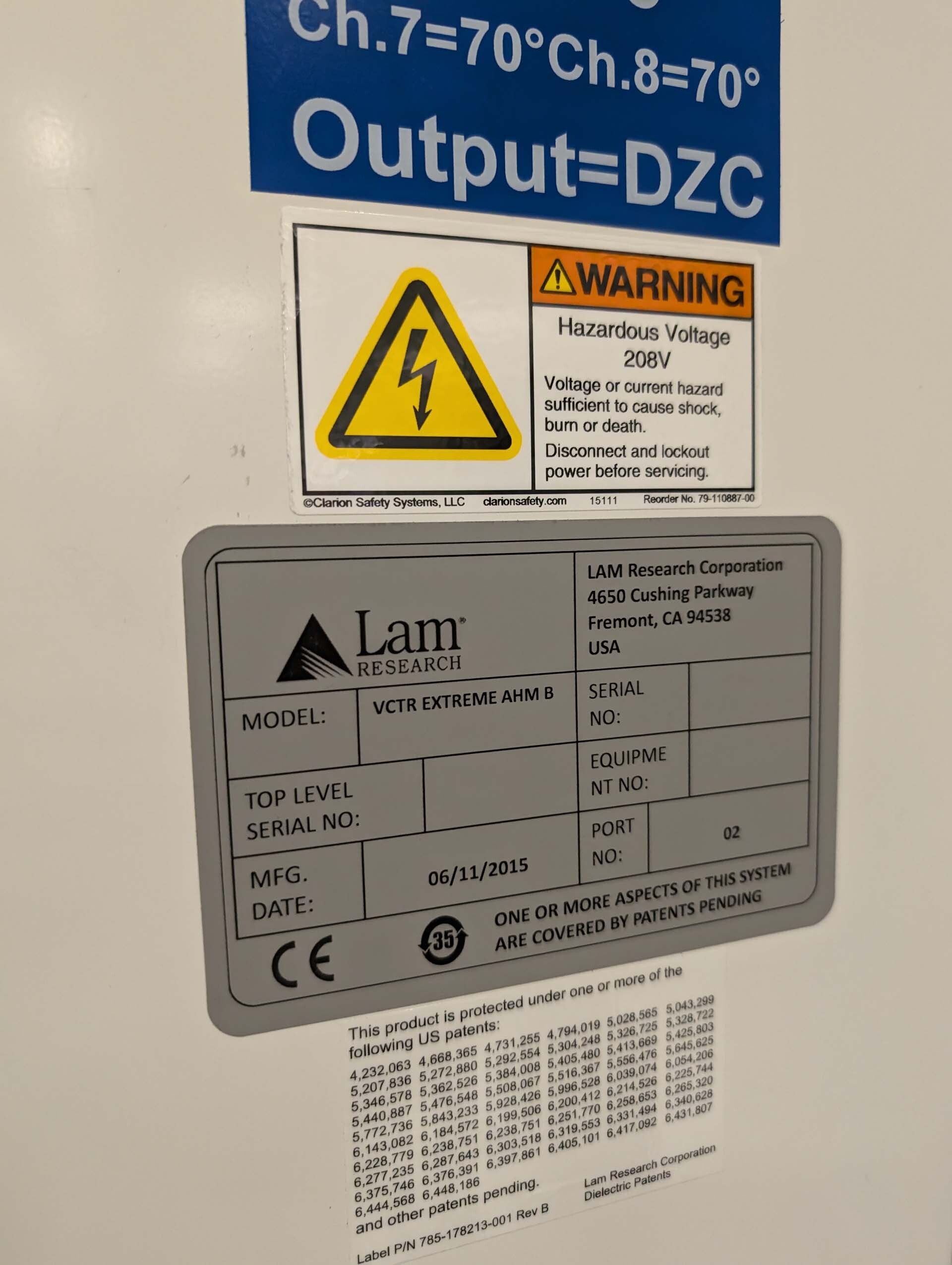 LAM RESEARCH / NOVELLUS Vector Extreme Etcher / Asher used for